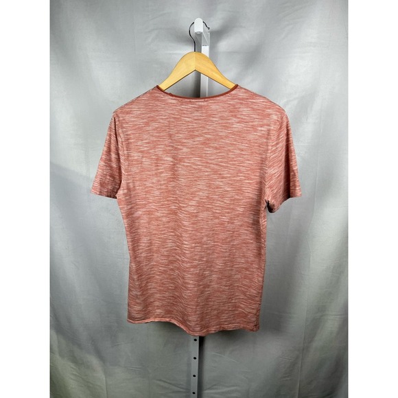 Hugo Boss Mens Regular Fit Medium Tee Shirt Orange Rolled Collar - Picture 5 of 5